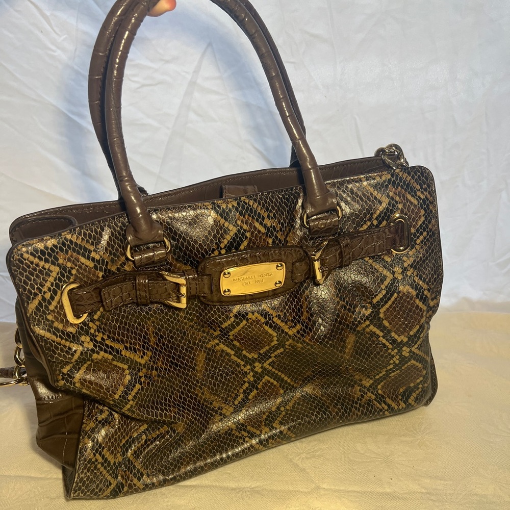 Michael Kors snakeprint shoulder bag or crossbody. EUC